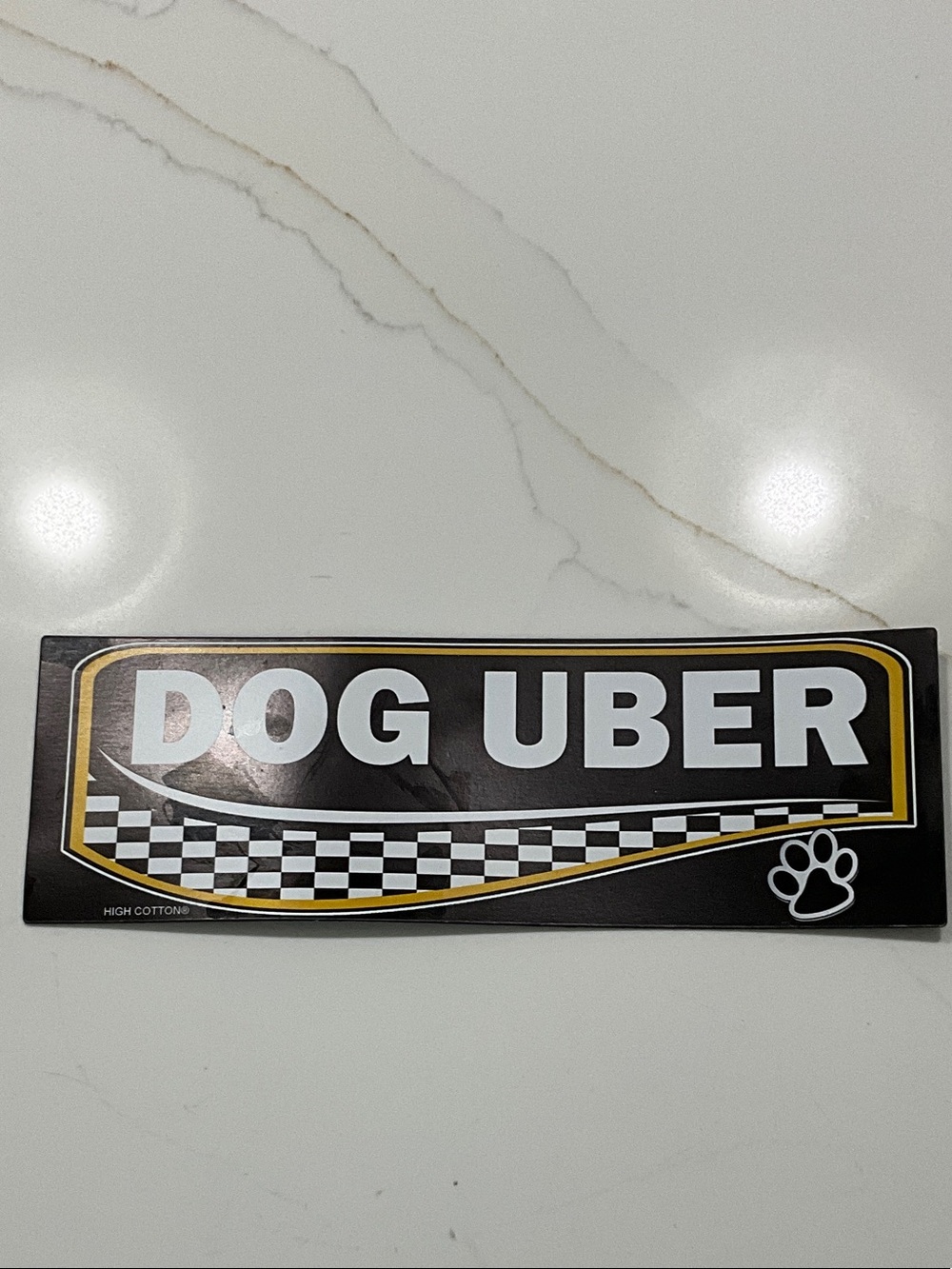 Dog Uber Black and White Pet Car magnet